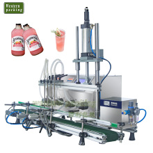 Automatic piston bottle liquid filling machine for juice filling and drinks filling machine.